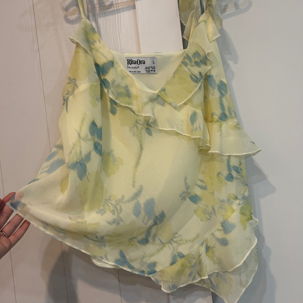 Primark Yellow Asymmetrical Ruffled Camisole - Picture 2 of 4